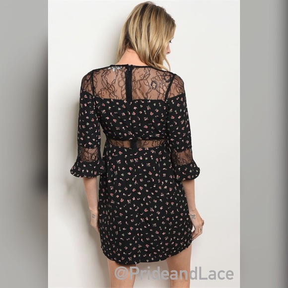 LAST 2 🌺Black Flower Dress 🌺 - Picture 2 of 2